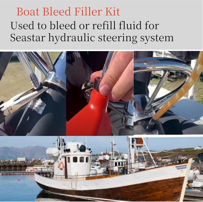 weideke hydraulic steering bleed kit, Hydraulic Steering Filler Bleed Kit Compatible with Seastar, Used for All Outboard Sterndrive Inboard Seastar Hydraulic Helms - Image 4